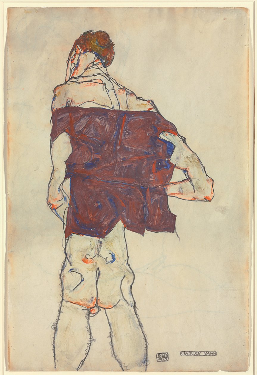 stående man; Stående man, 1913 av Egon Schiele