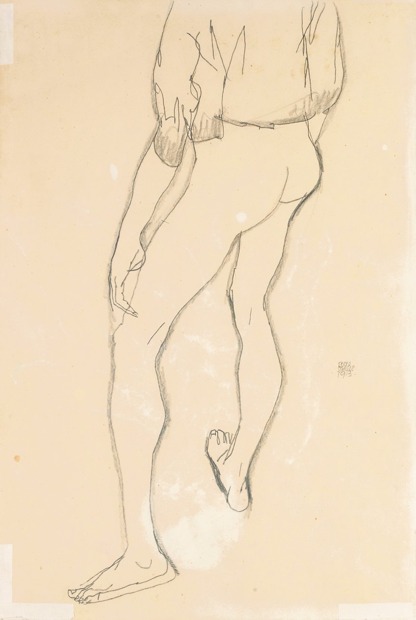 Stående manlig naken, 1913 av Egon Schiele
