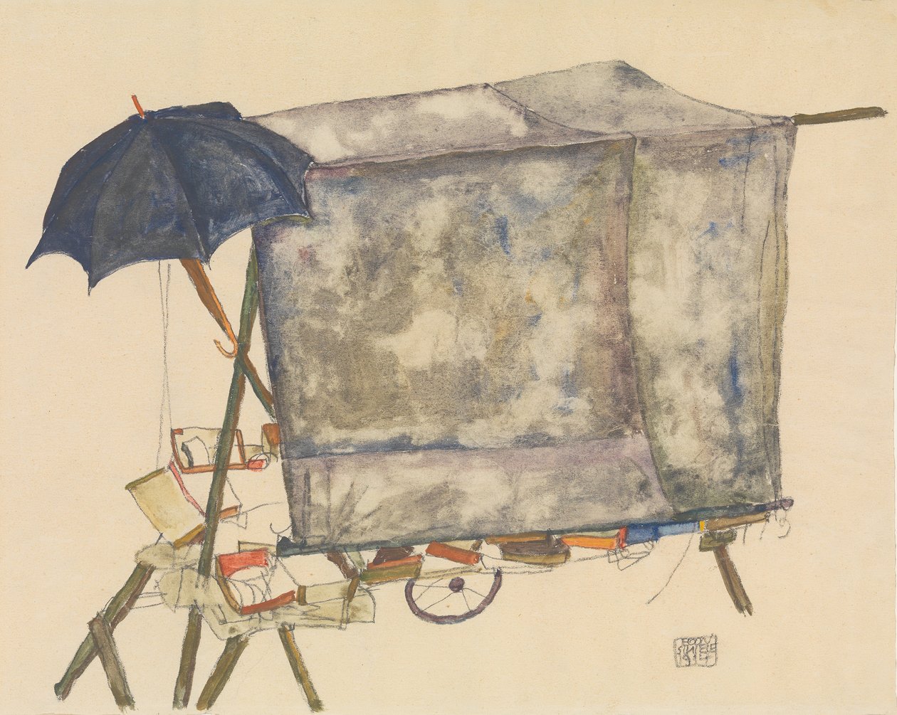 Street Cart, 1914. av Egon Schiele