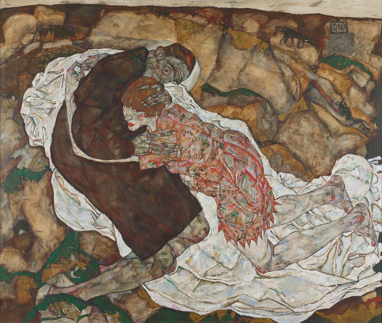 död och flicka av Egon Schiele