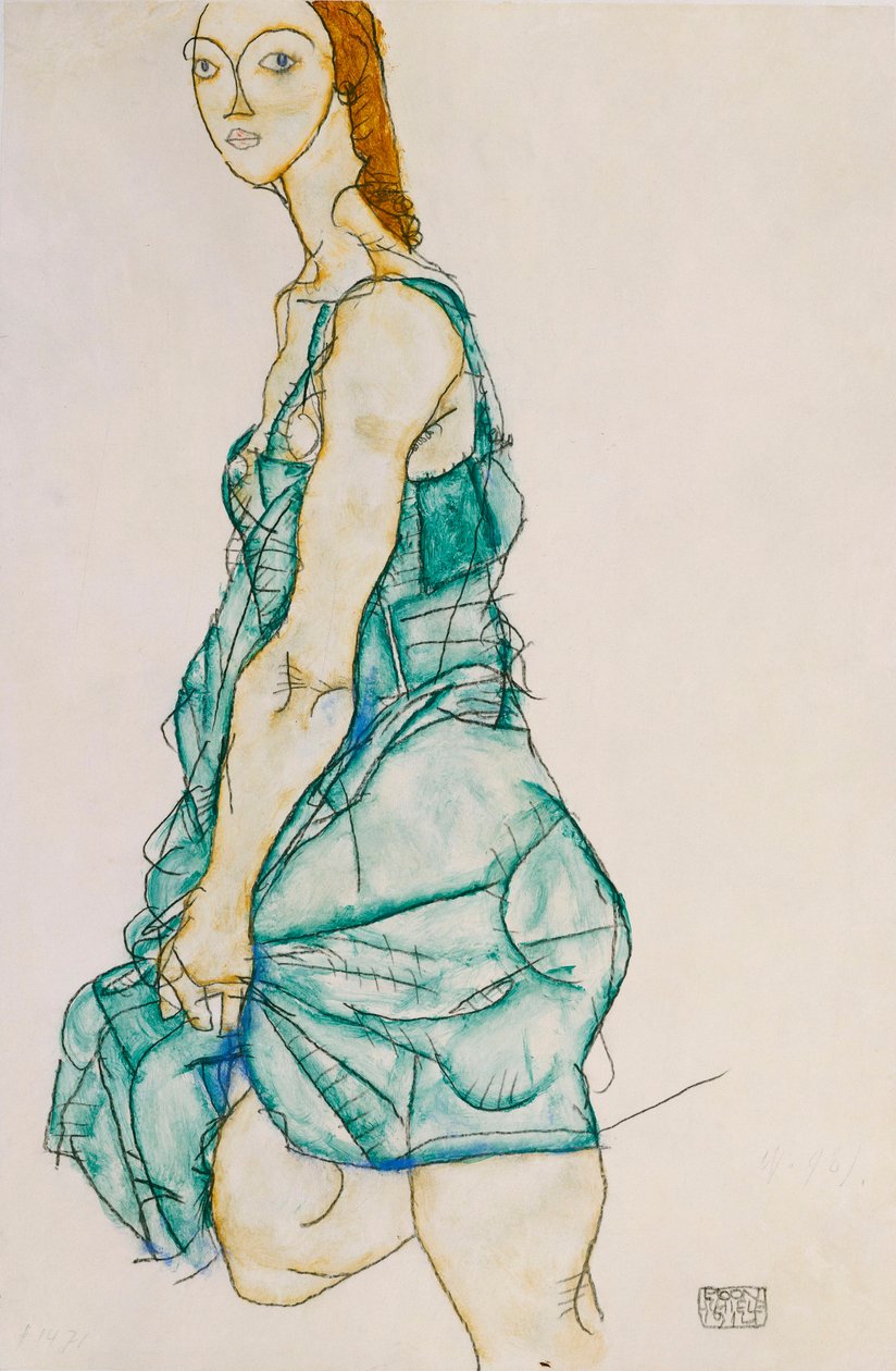 Upprättstående kvinna, 1912 av Egon Schiele