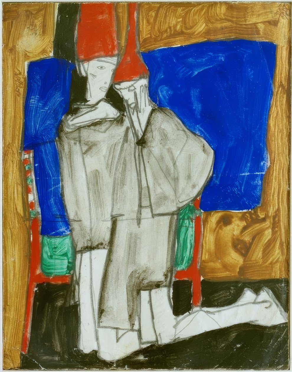 Två på knä av Egon Schiele