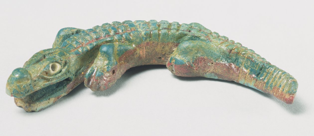 Krokodil, sen ptolemaisk period till romersk period, 1:a århundradet f.Kr.-1:a århundradet e.Kr. (färgat glas) av Egyptian