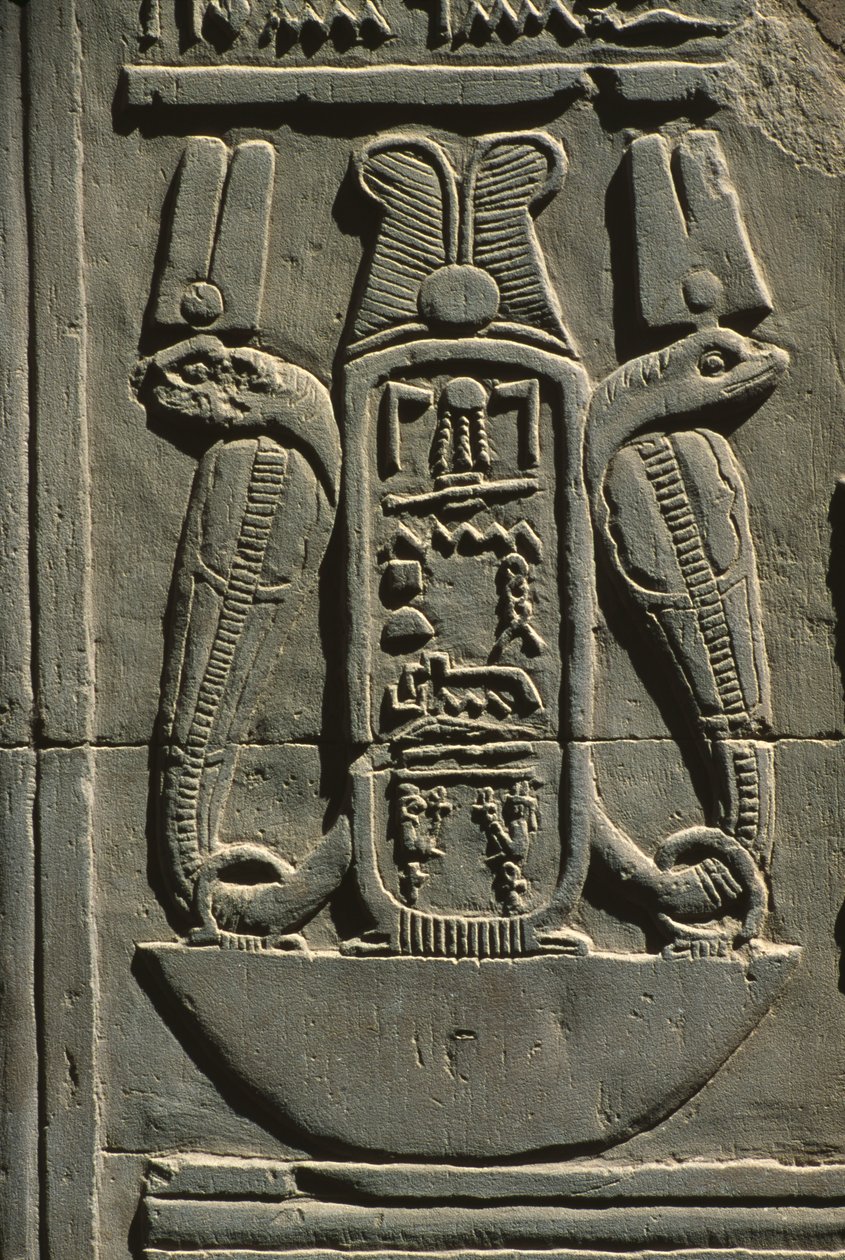 Detalj av en relief, hieroglyfsten av Egyptian