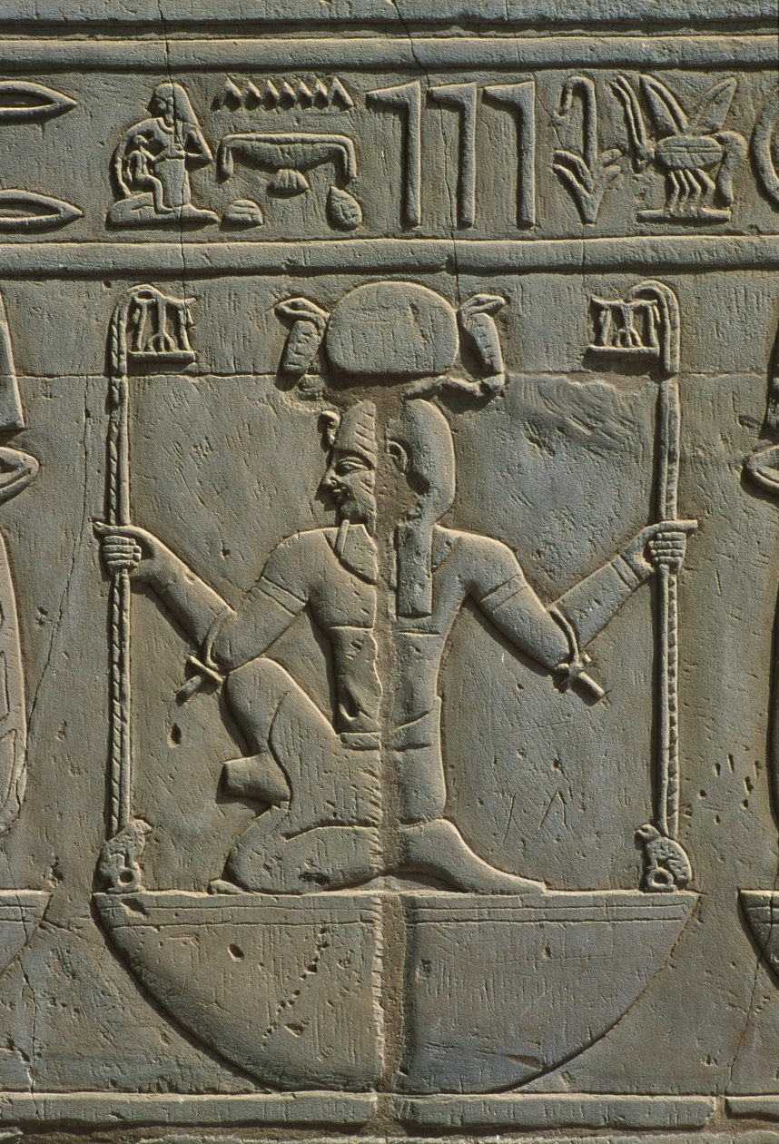 Detalj av en reliefsten av Egyptian