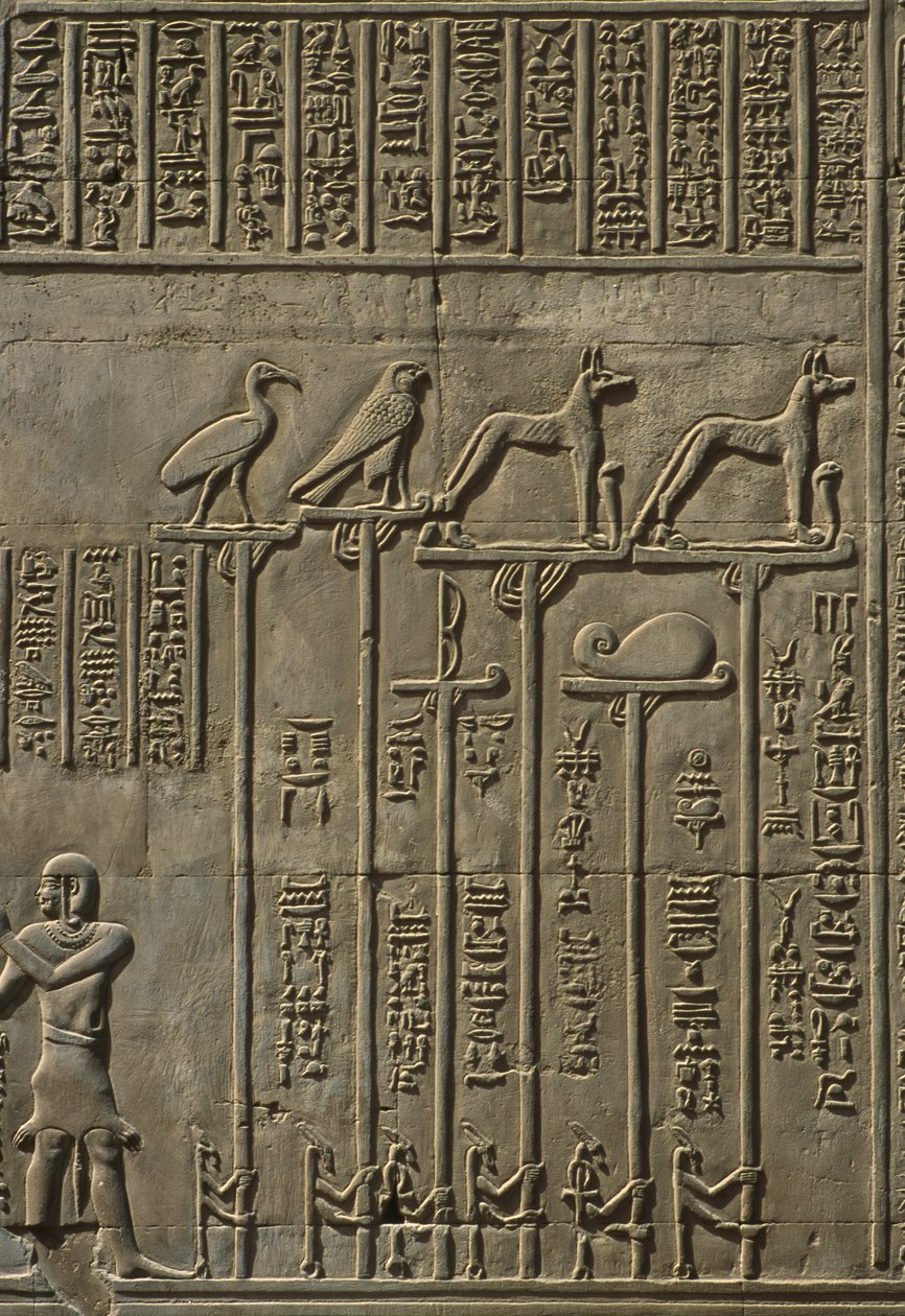 Detalj av en reliefsten av Egyptian