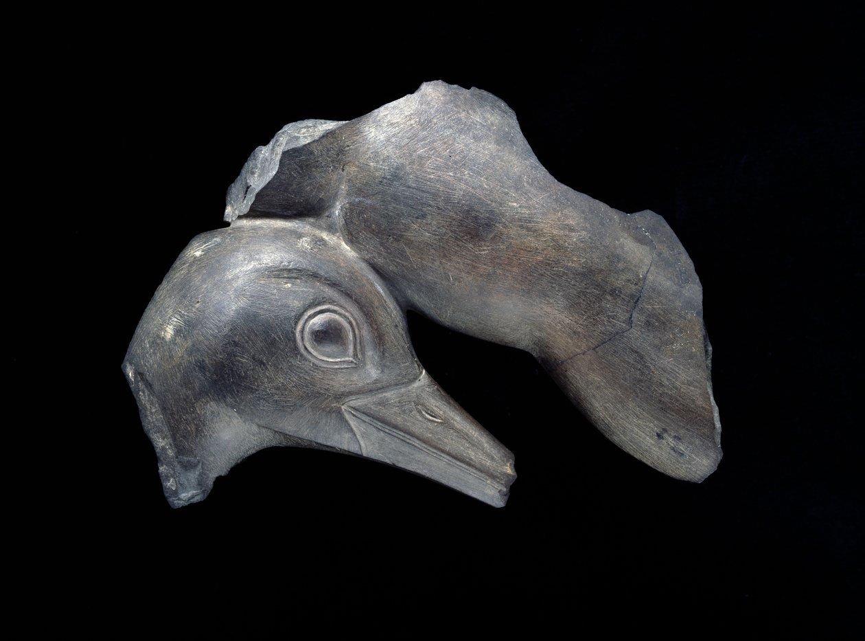 Fragment av snidat fat med ankmotiv, tidig dynastisk period (siltsten) av Egyptian