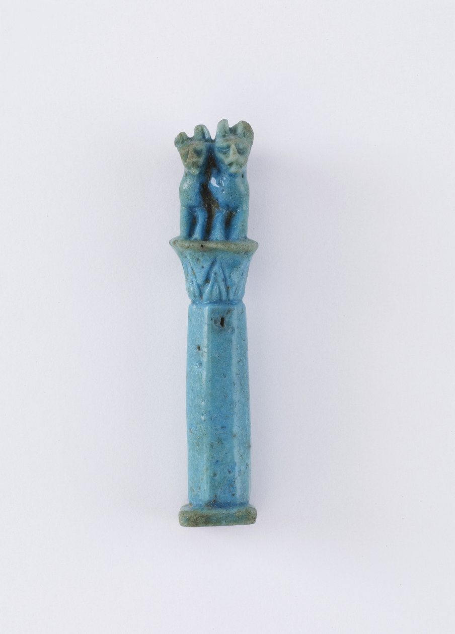 Papyruspelare med två katter, möjligen ptolemaisk period, 305-30 f.Kr. (fajans) av Egyptian