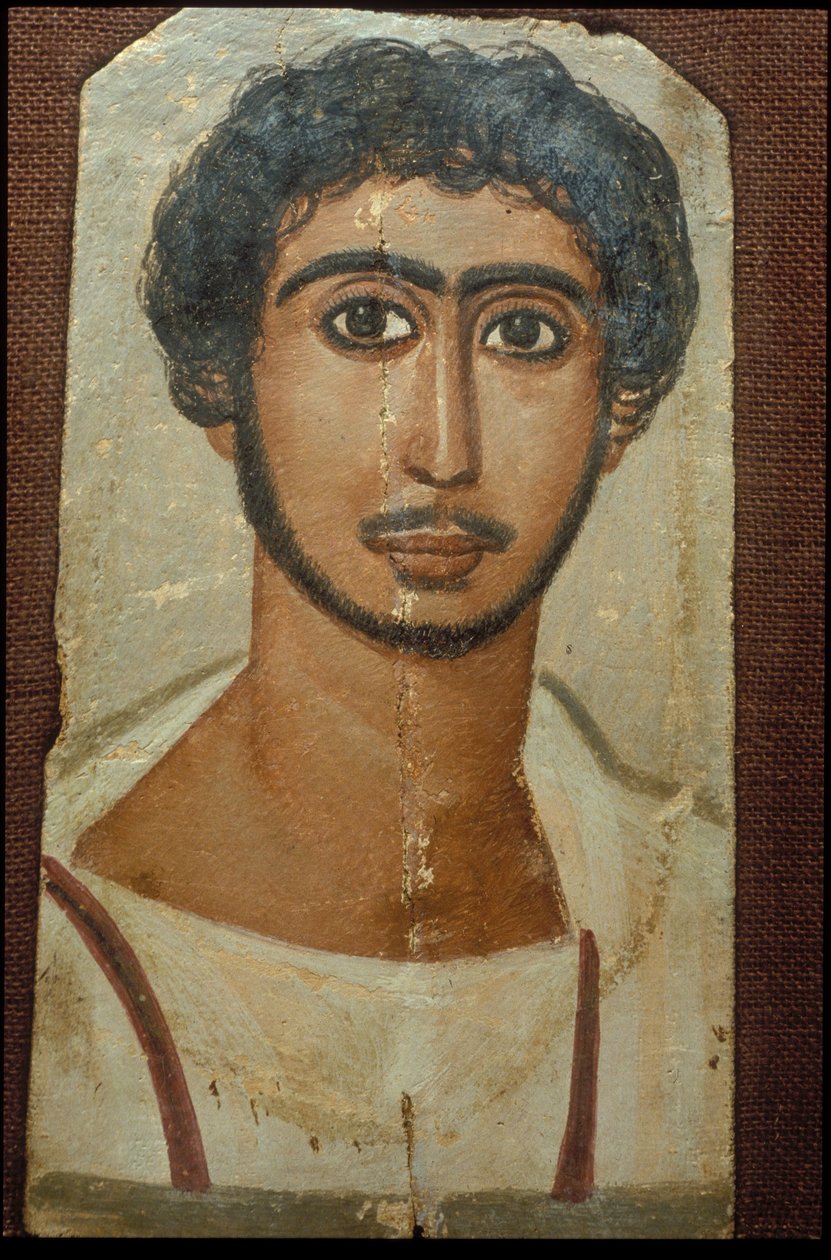 Porträtt av en man (enkaustik på trä) av Egyptian