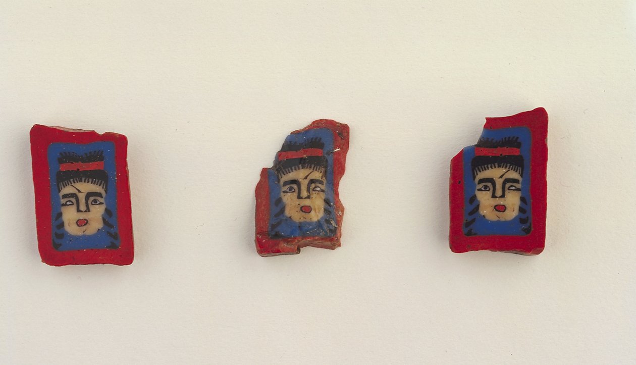 Tre mosaikplattor, ptolemaisk till romersk tid, 100 f.Kr.-100 e.Kr. (glas) av Egyptian