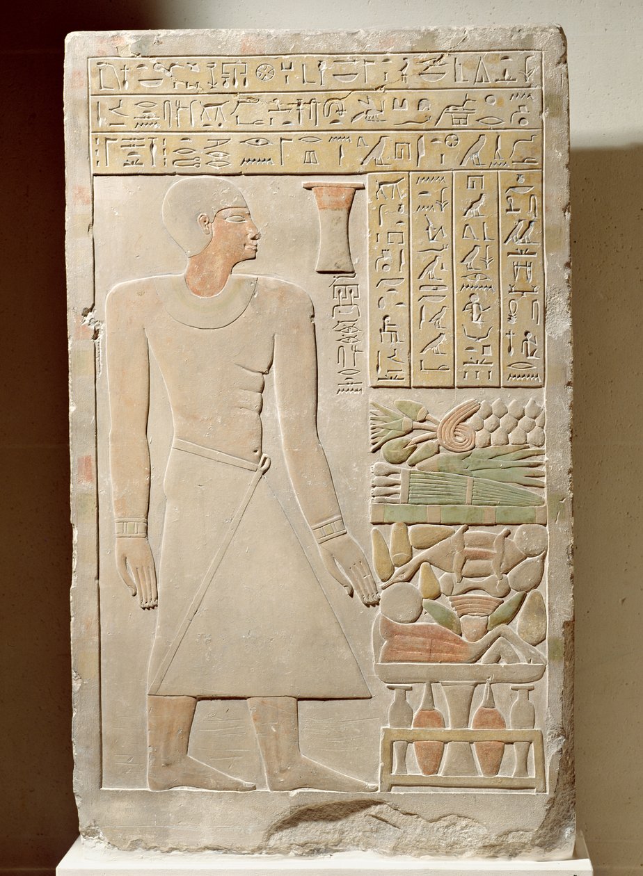 Reliefstela av Senwosret, finanschef, Mellersta kungariket, ca 1970-1900 f.Kr. (målad kalksten) av Egyptian 12th Dynasty