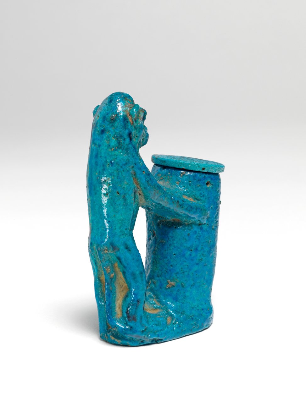 Kohl-kruka, i form av en apfajans, se även 423000 av Egyptian 18th Dynasty