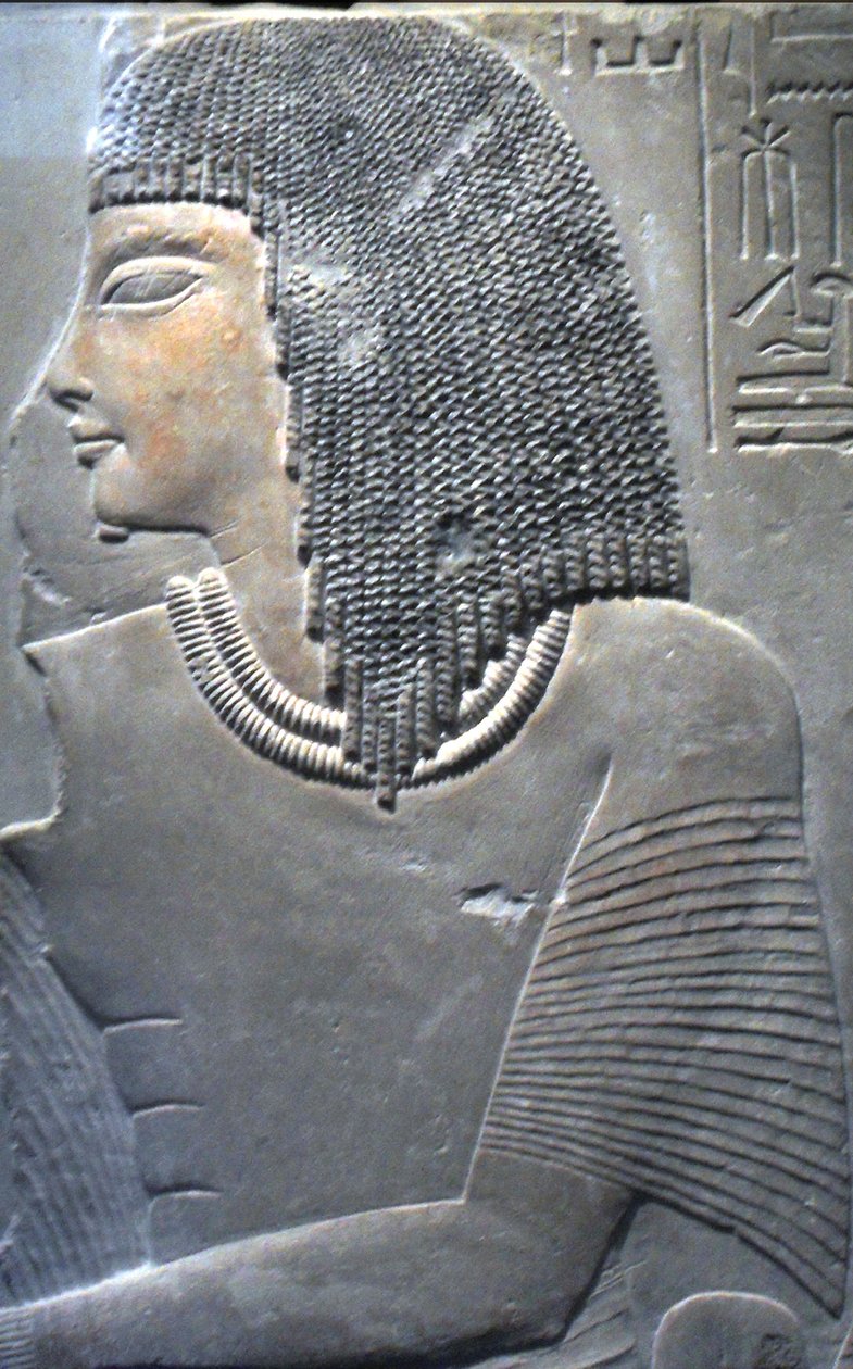 Relief av Imenmes och Dejat, föräldrar till general Imeneminet, från en grav i Memphis, cirka 1336 f.Kr. av Egyptian 18th Dynasty