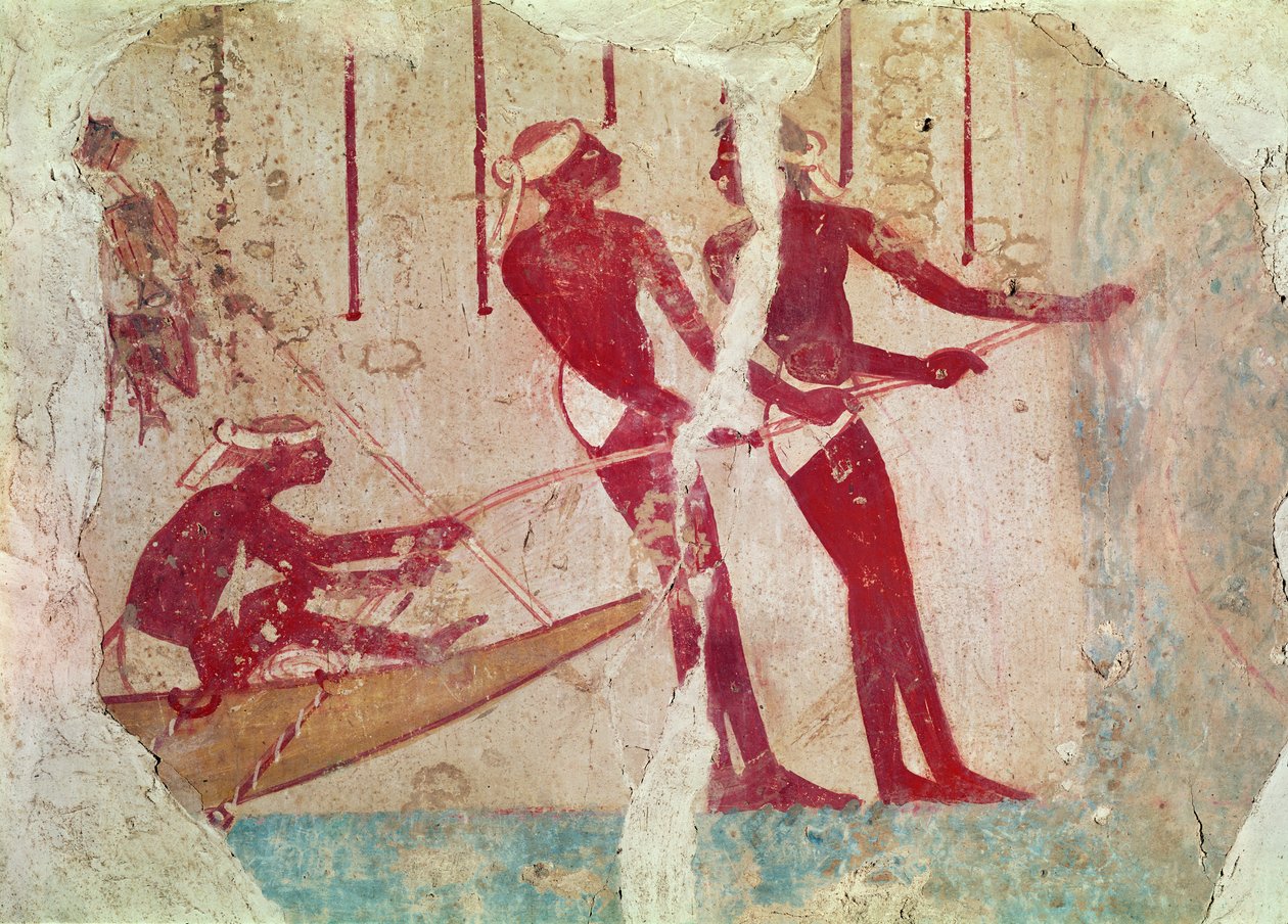 Tillbaka från Fishing wall painting av Egyptian 18th Dynasty