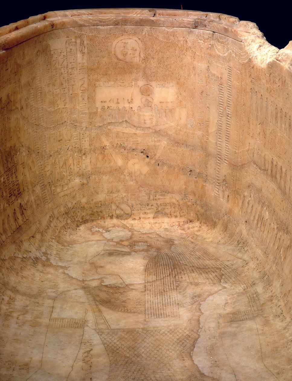 Bilden av gudinnan Nut på sarkofagen av Seti I, ca 1279 f.Kr. alabaster av Egyptian 19th Dynasty