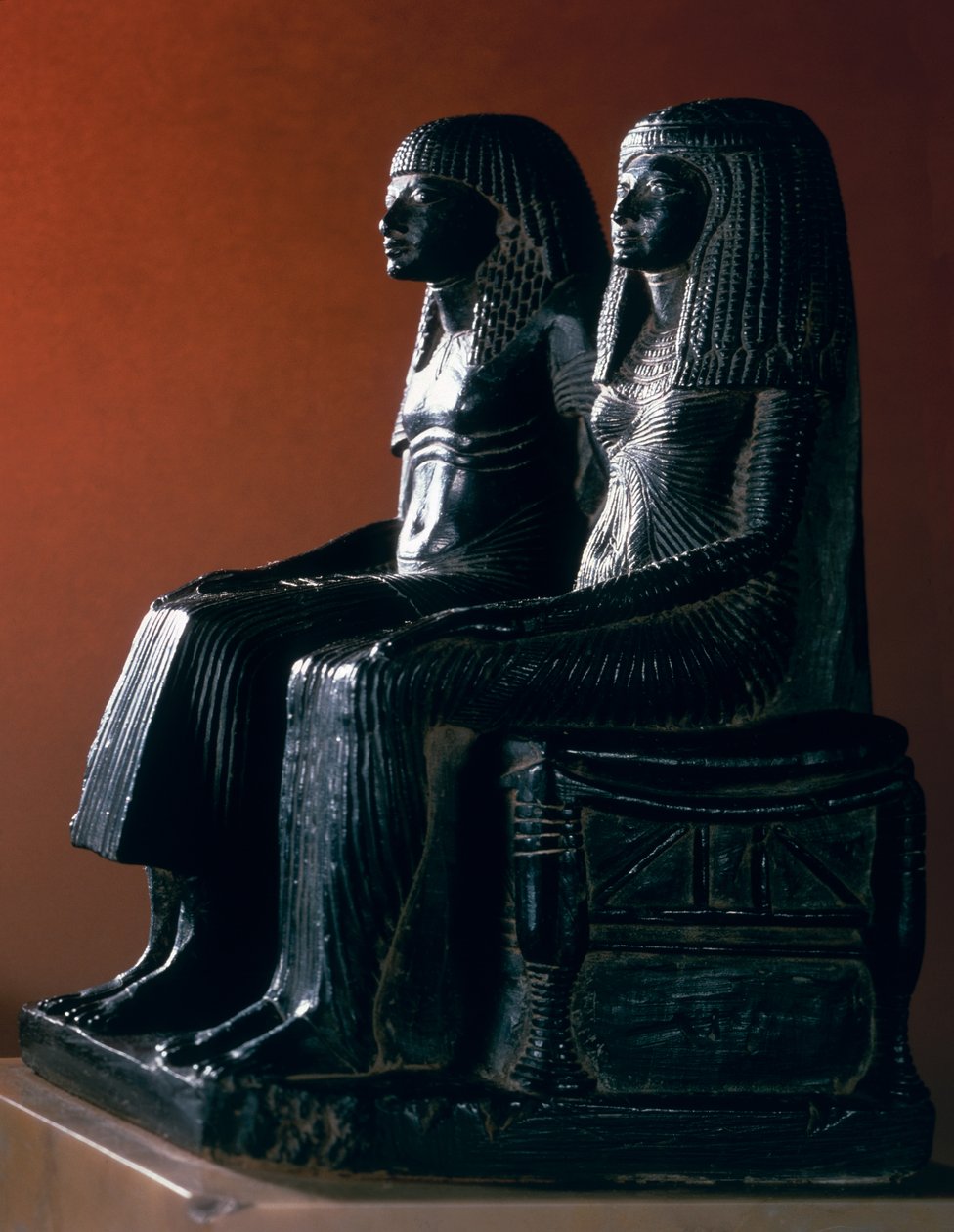 Ett herrepar i ceremoniella kläder, Nya riket av Egyptian 19th Dynasty