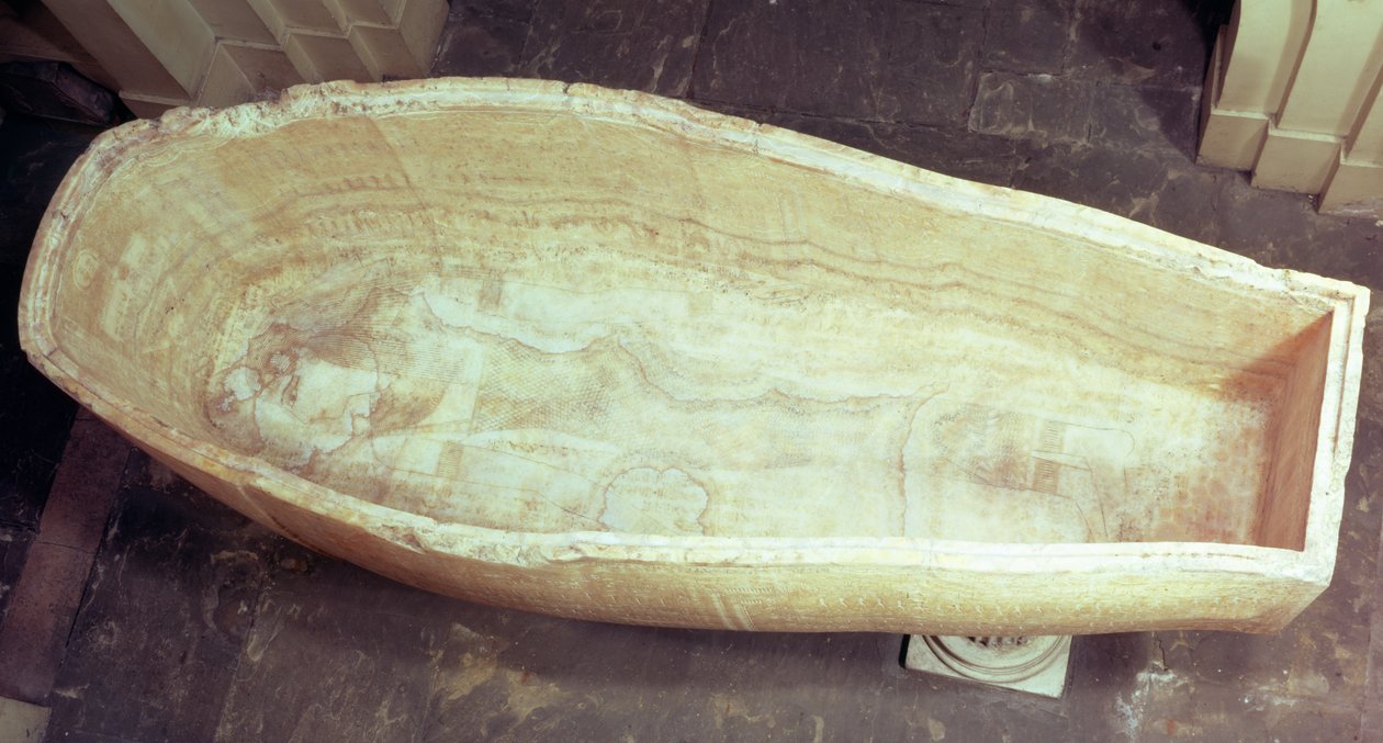 Sarkofagen från Seti I, sett från ovan, ca 1300 f.Kr. (kalksten) (se även 3589) av Egyptian 19th Dynasty