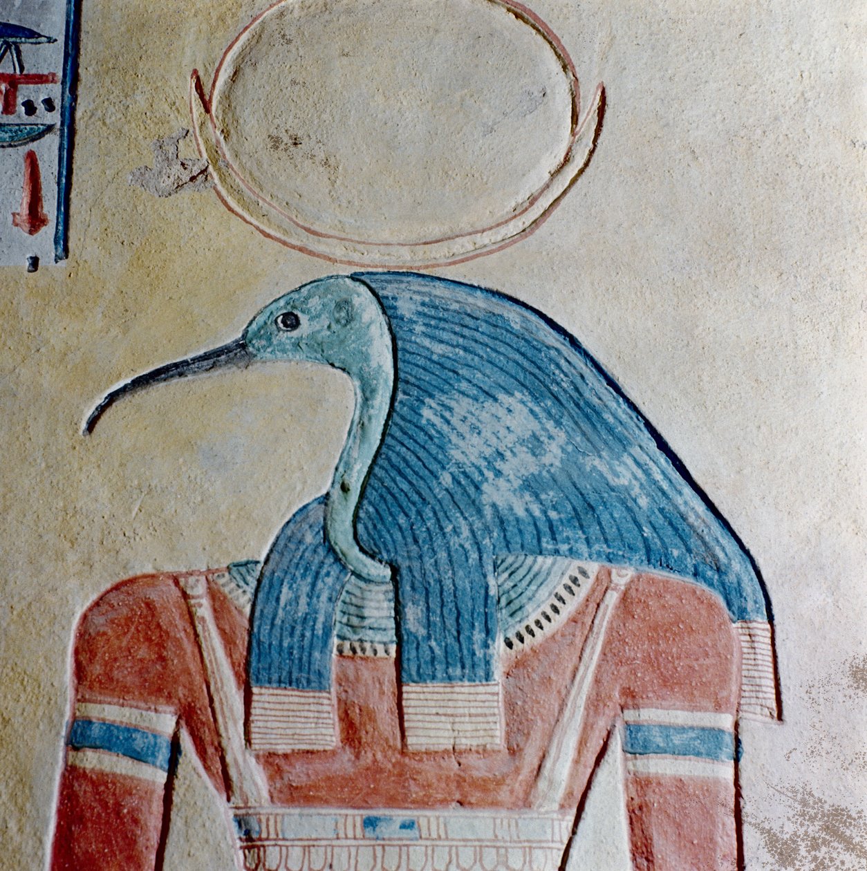 Guden Thoth, från graven av prins Khaemwaset II, son till Ramesses III (ca 1187-1156 f.Kr.) Nya kungariket (målad kalksten) av Egyptian 20th Dynasty