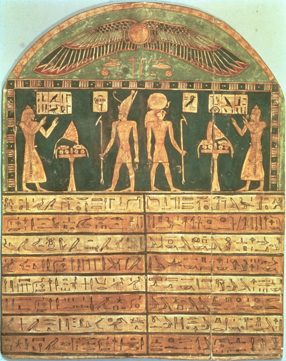 Stele of Horsiese, sen period (målat trä) av Egyptian 26th Dynasty