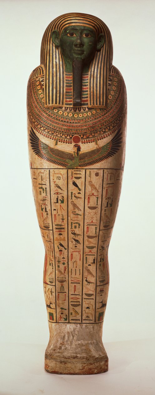 Sarkofagen av Psamtik I (664-610 f.Kr.) Senperiod (målat trä) (för detaljer se 95060-64) av Egyptian 26th Dynasty