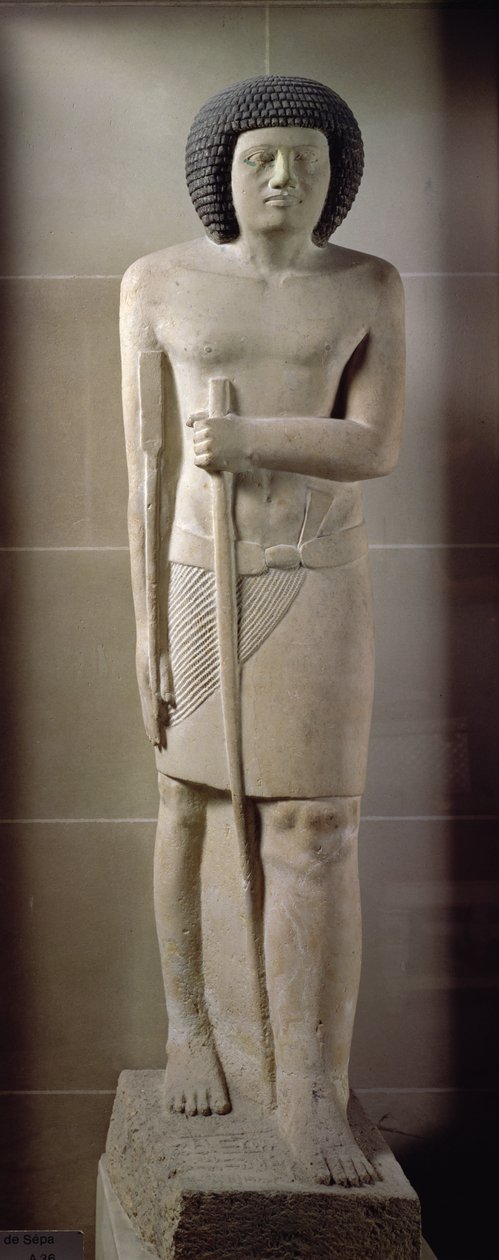 Staty av Sepa, Gamla kungariket (målad kalksten) av Egyptian 3rd Dynasty