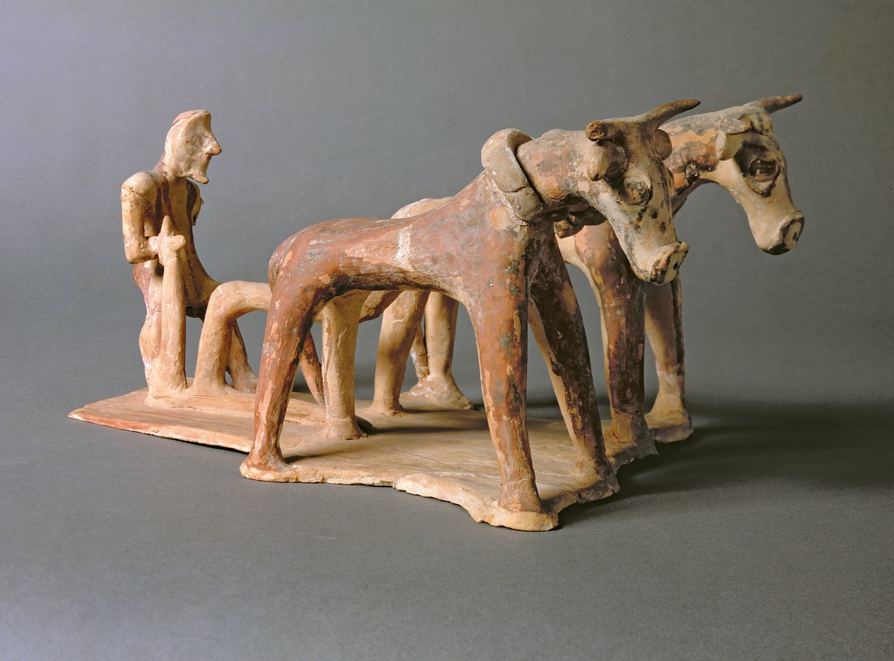 Arbetare, från prinsessan Nefertiabets grav, Gamla riket (lera) av Egyptian 4th Dynasty