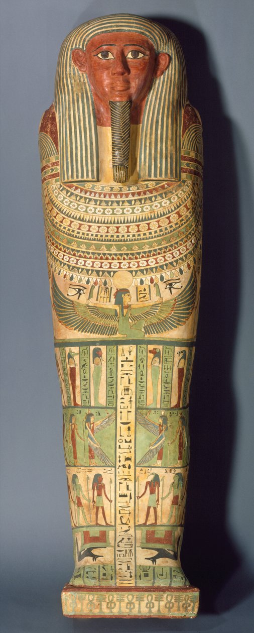 Amunreds kista, 25:e-26:e dynastin, c.715-525 f.Kr. (trä med gesso och färg) av Egyptian
