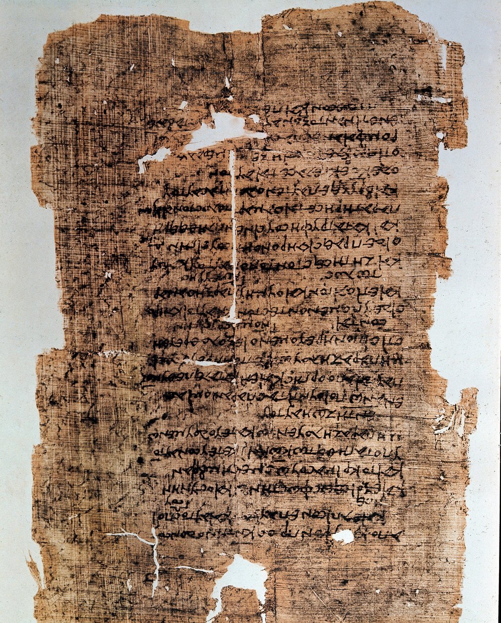 Egyptisk antikvitet: papyrus täckt med inskriptioner. Codex från 300-talet f.Kr. Dämpa. 17x28 cm. Alexandria av Egypten, Nationalmuseum av Egyptian