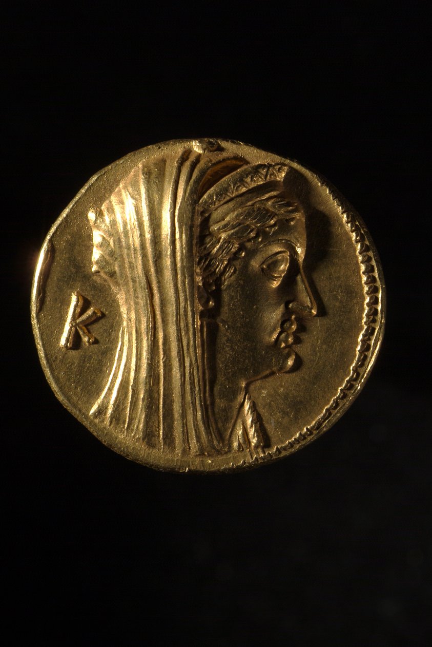Grekiska Octadrachm av Arsinoe II, 240 f.Kr., omvänd vy av Egyptian