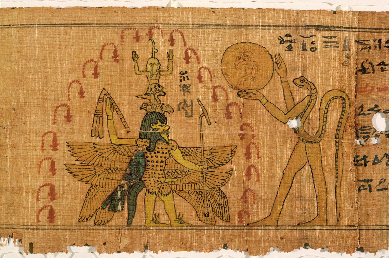 Magisk papyrus, sendynastisk, ptolemaisk period (332-30 f.Kr.) av Egyptian