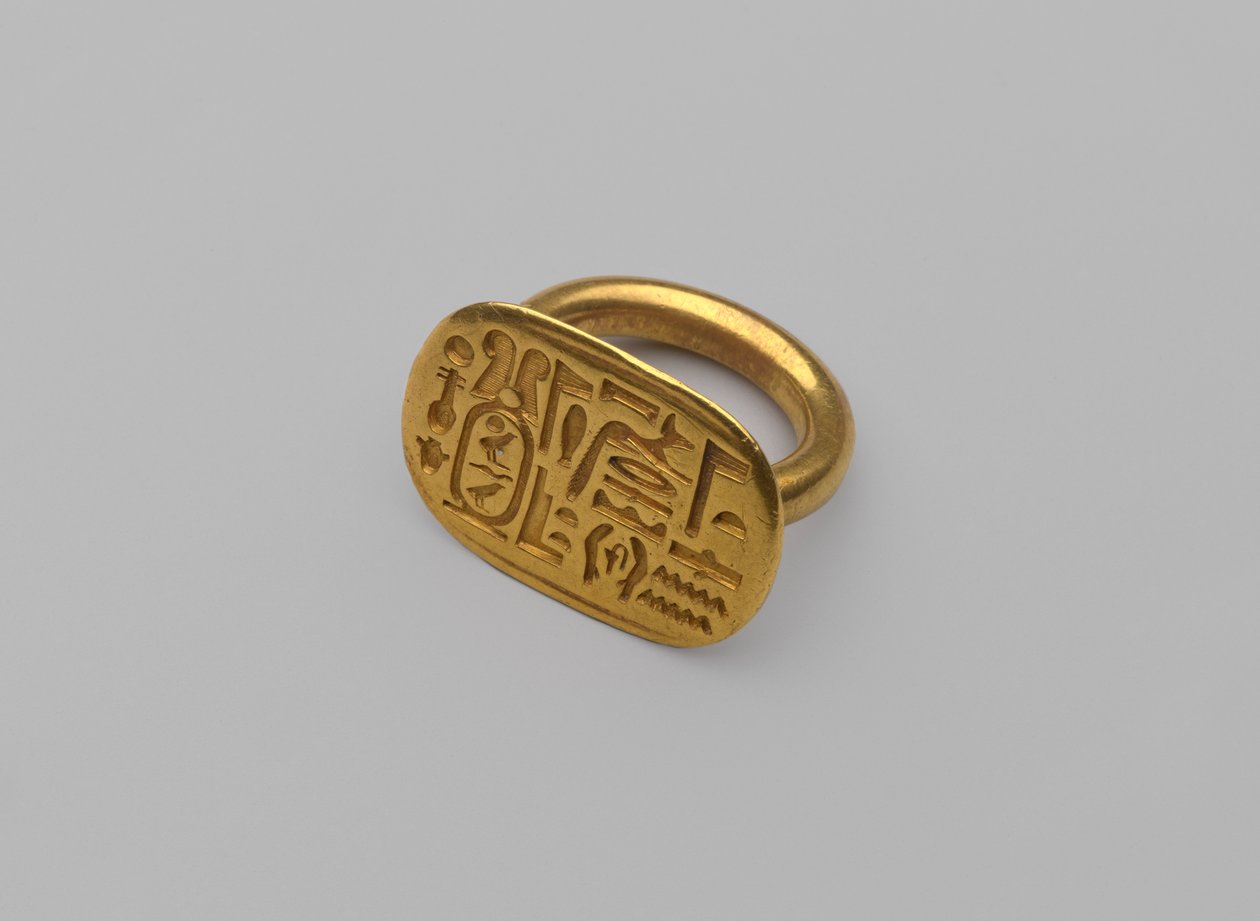 Signetring, c.664-404 f.Kr. (guld) av Egyptian