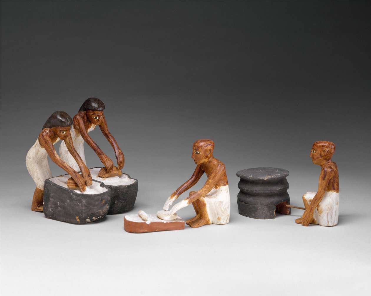 Bagare och bryggare från Meketres grav, c.1981–1975 f.Kr. (trä, gesso, färg, linne) av Egyptian 12th Dynasty