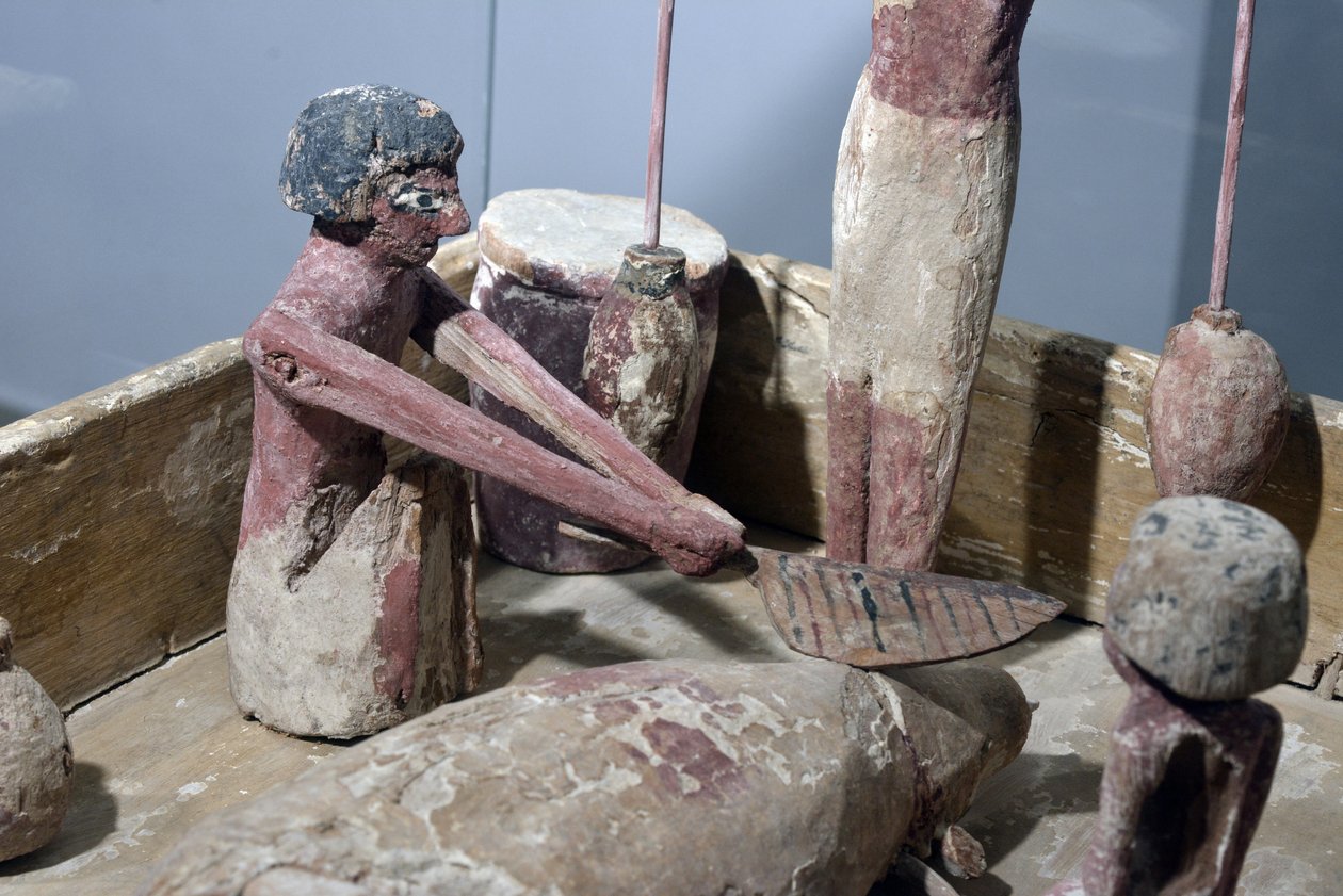 Detalj från modell av en slaktare, Egypten, c.2000-1700 f.Kr av Egyptian 12th Dynasty