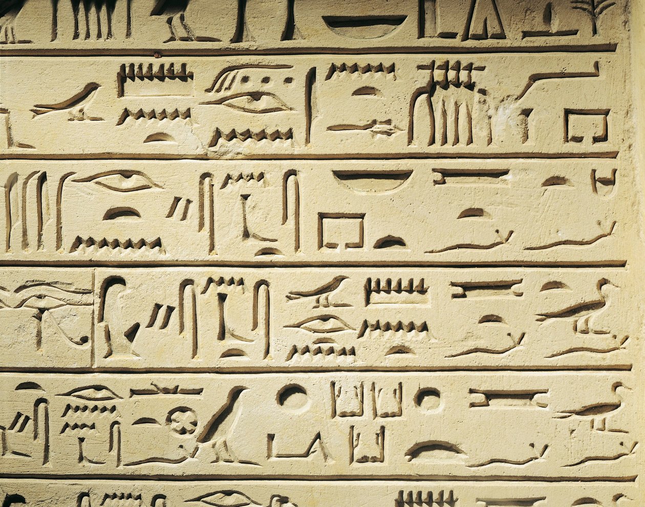 Begravningsstele av Majordomo Khentekhtayaun, hieroglyfer som rapporterar lista över släktingar till den avlidne av Egyptian 12th Dynasty