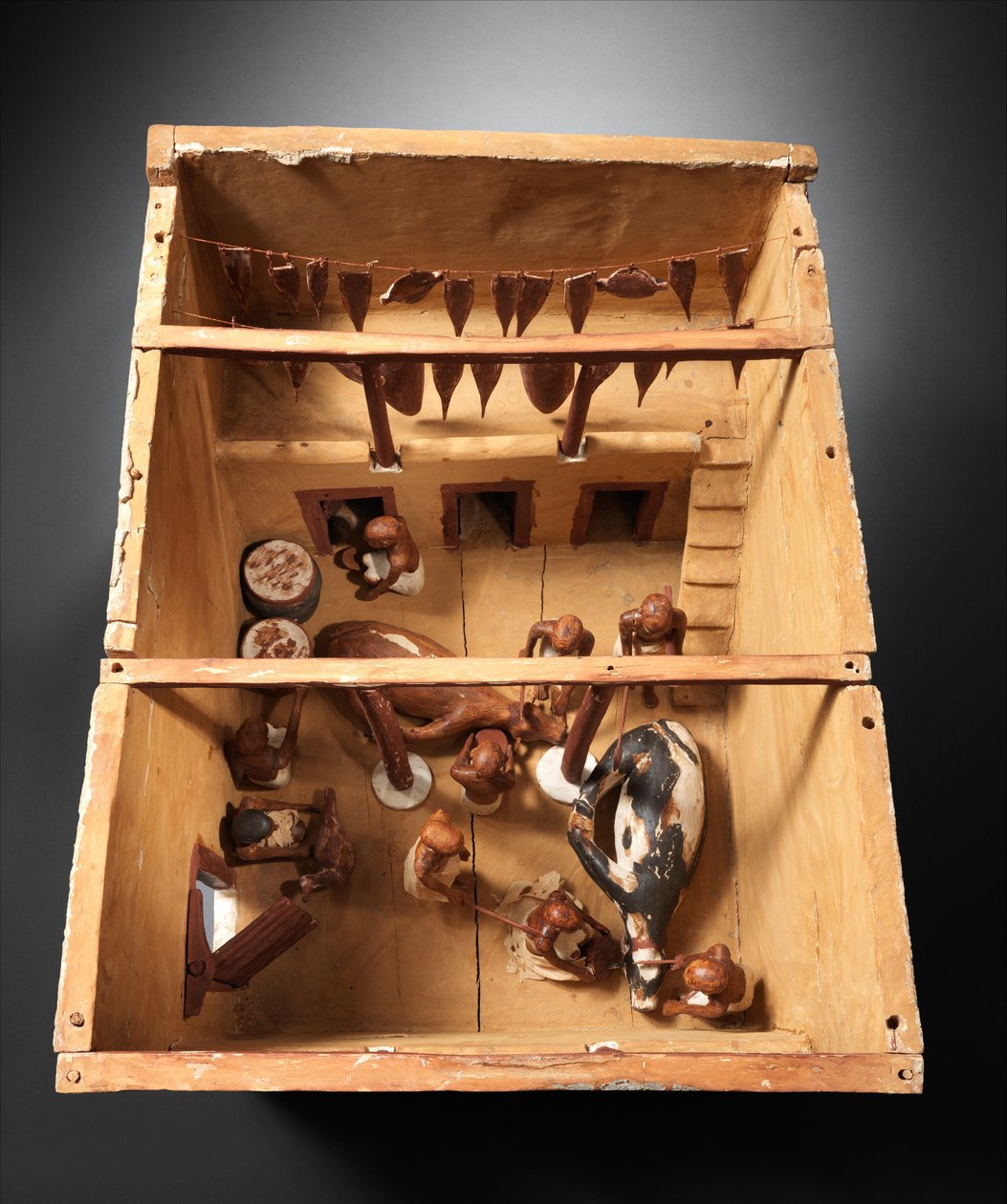 Modell av ett slakteri från Meketres grav, c.1981–1975 f.Kr. (trä, färg, gips) av Egyptian 12th Dynasty