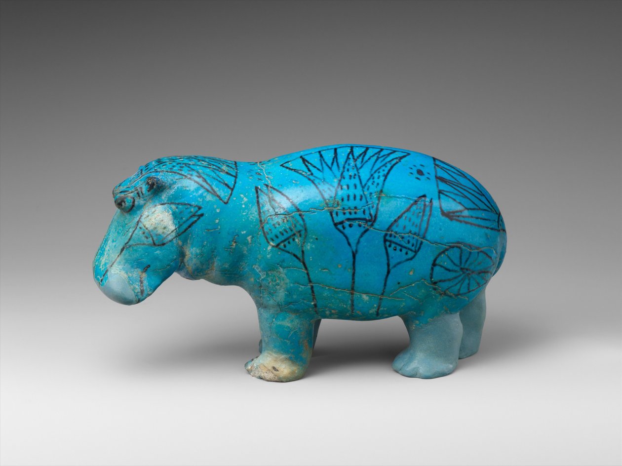 Stående flodhäst, ca 1900 f.Kr. (fajans) av Egyptian 12th Dynasty