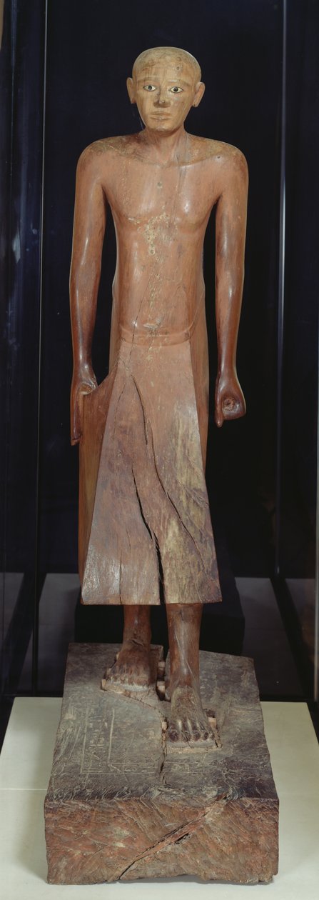 Statyett av Nakhti, kansler under Sesostris I:s regeringstid (c.1956-c.1911 BC) från Assiut, Middle Kingdom, c.1934-1898 BC (polykromt trä) av Egyptian 12th Dynasty