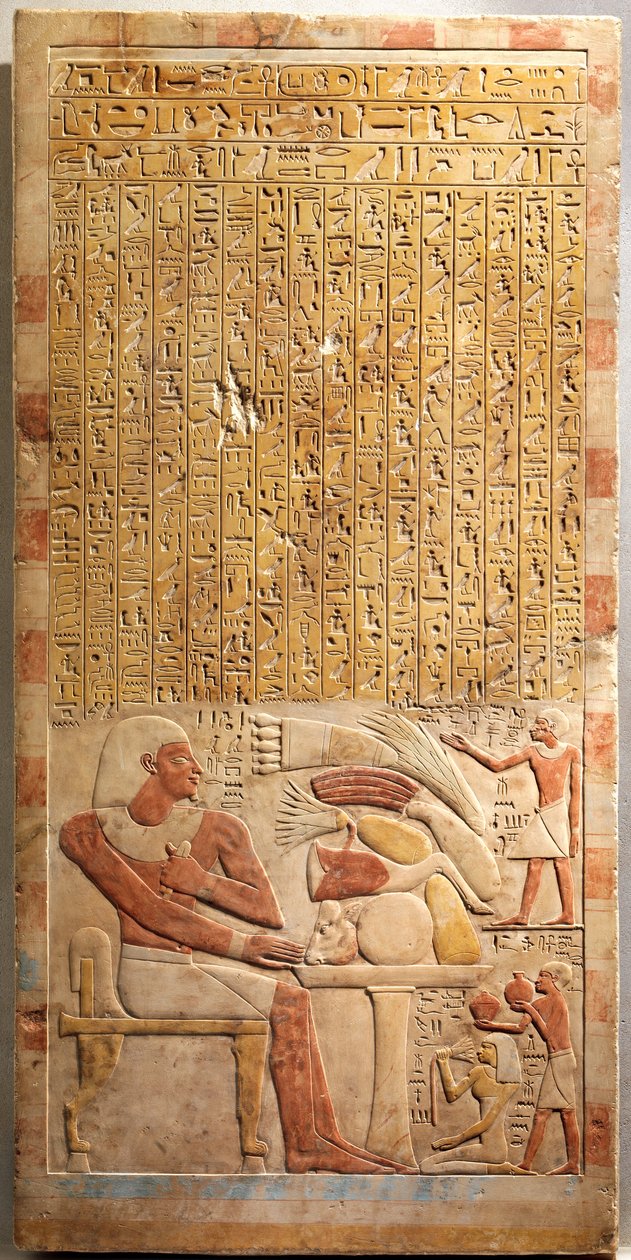 Stela of the Steward Mentuwoser, c.1944 f.Kr. (målad kalksten) av Egyptian 12th Dynasty
