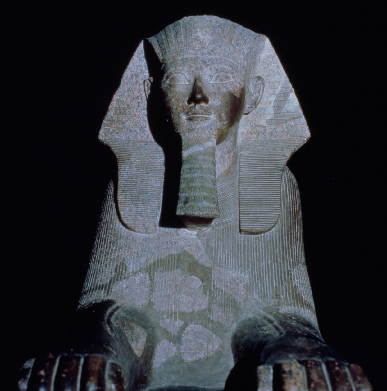 En sfinx av drottning Hatshepsut, från Hatshepsuts dödstempel, Nya riket (granit) av Egyptian 18th Dynasty