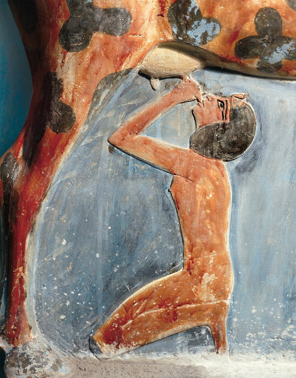 Egyptisk antiken: ko-gudinnan Hathor matar den unge Amenhotep II (Amenophis II) av Egyptian 18th Dynasty