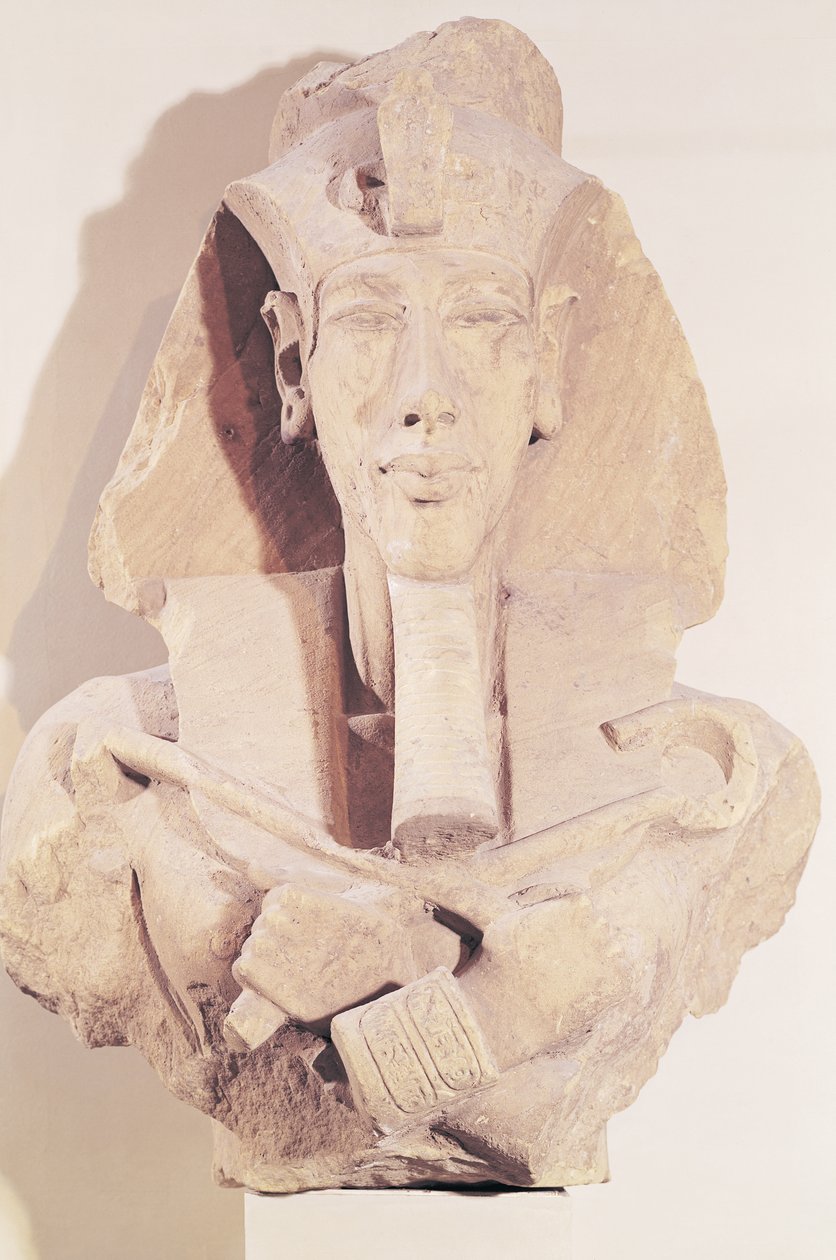 Byst av Amenophis IV (Akhenaten) (ca 1364-1347 f.Kr.) från Amuntemplet, Karnak, Nya kungariket, ca 1353-1337 f.Kr. (sandsten) av Egyptian 18th Dynasty