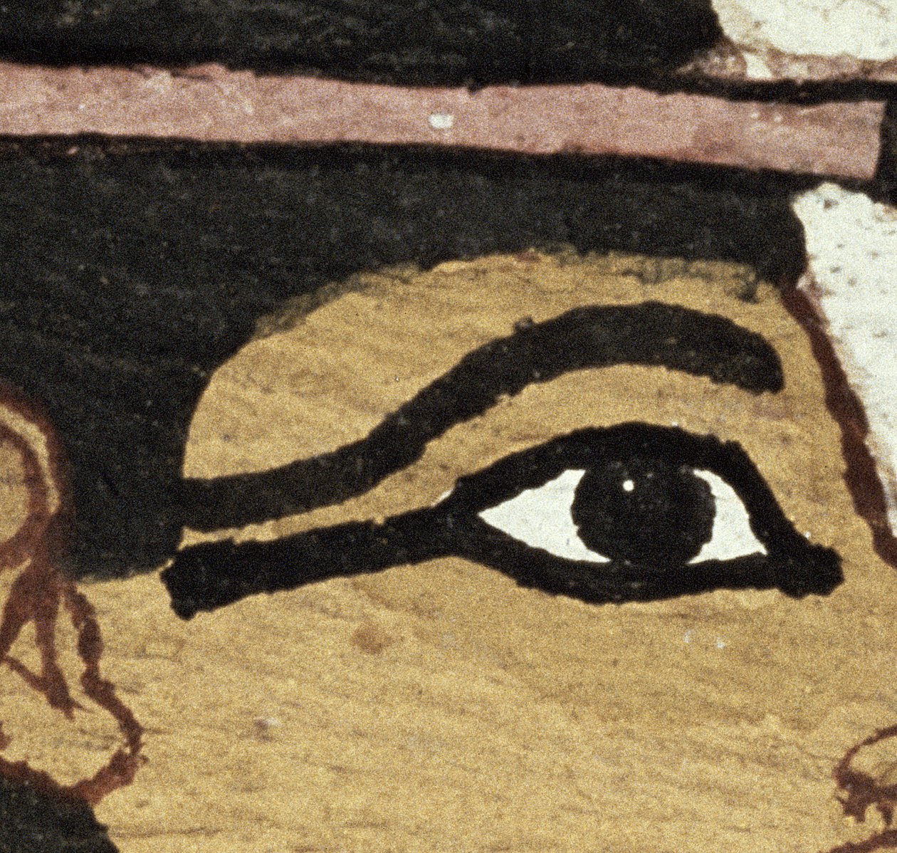Detalj av dekorationen av en sarkofag av The Lady of Madja, New Kingdom, ca 1450 f.Kr. (målat trä) (detalj av 95067) av Egyptian 18th Dynasty