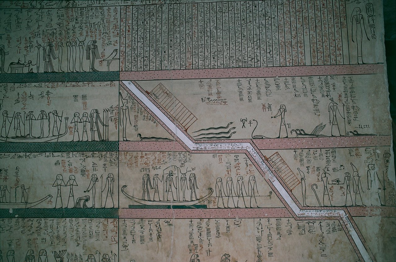 Egypten, Luxor, Konungarnas dal, Thutmosis III:s grav, fresker i gravkammare av Egyptian 18th Dynasty