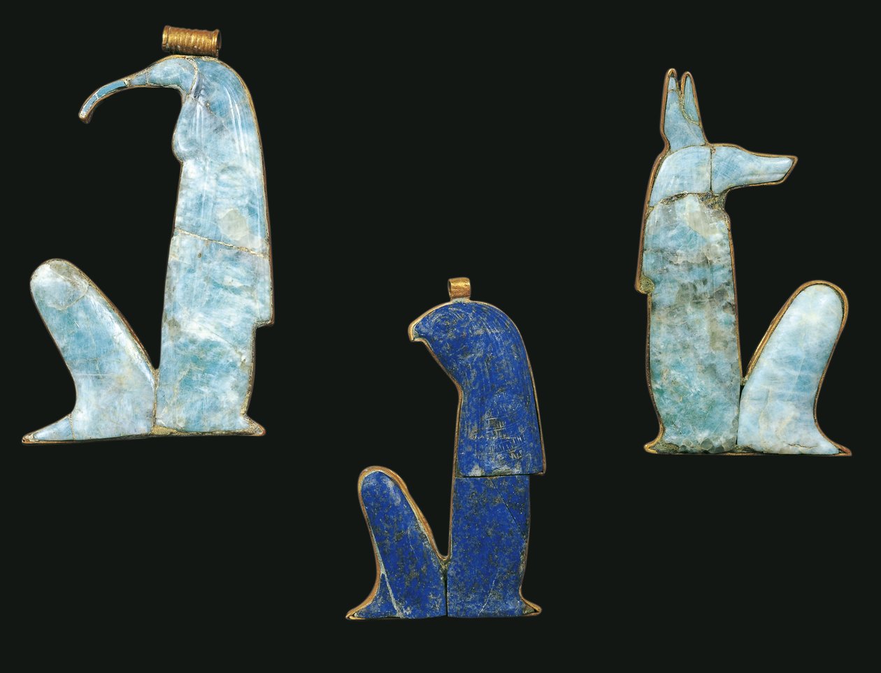 Egypten, Thebe, Luxor, Kungadalen, Tutankhamons grav, Tutankhamons skatter, Amuletter av Egyptian 18th Dynasty
