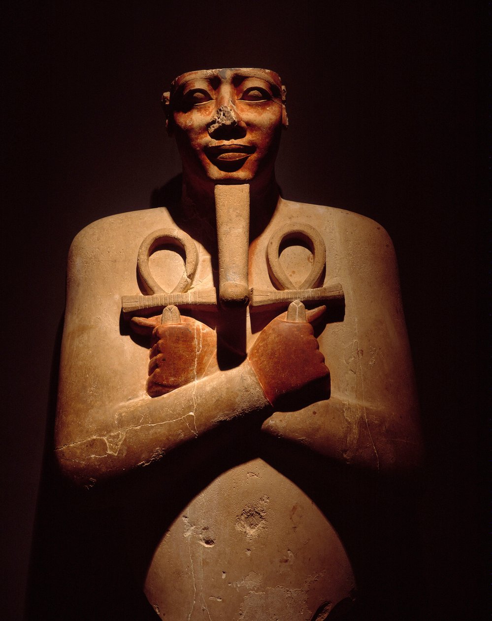 Egyptisk antikvitet: Osiriac-pelare av Sesostris I, från Amons tempel i Karnak. 1971-1926 f.Kr. Egyptiska konstmuseet, Luxor (eller Luxor) av Egyptian 18th Dynasty