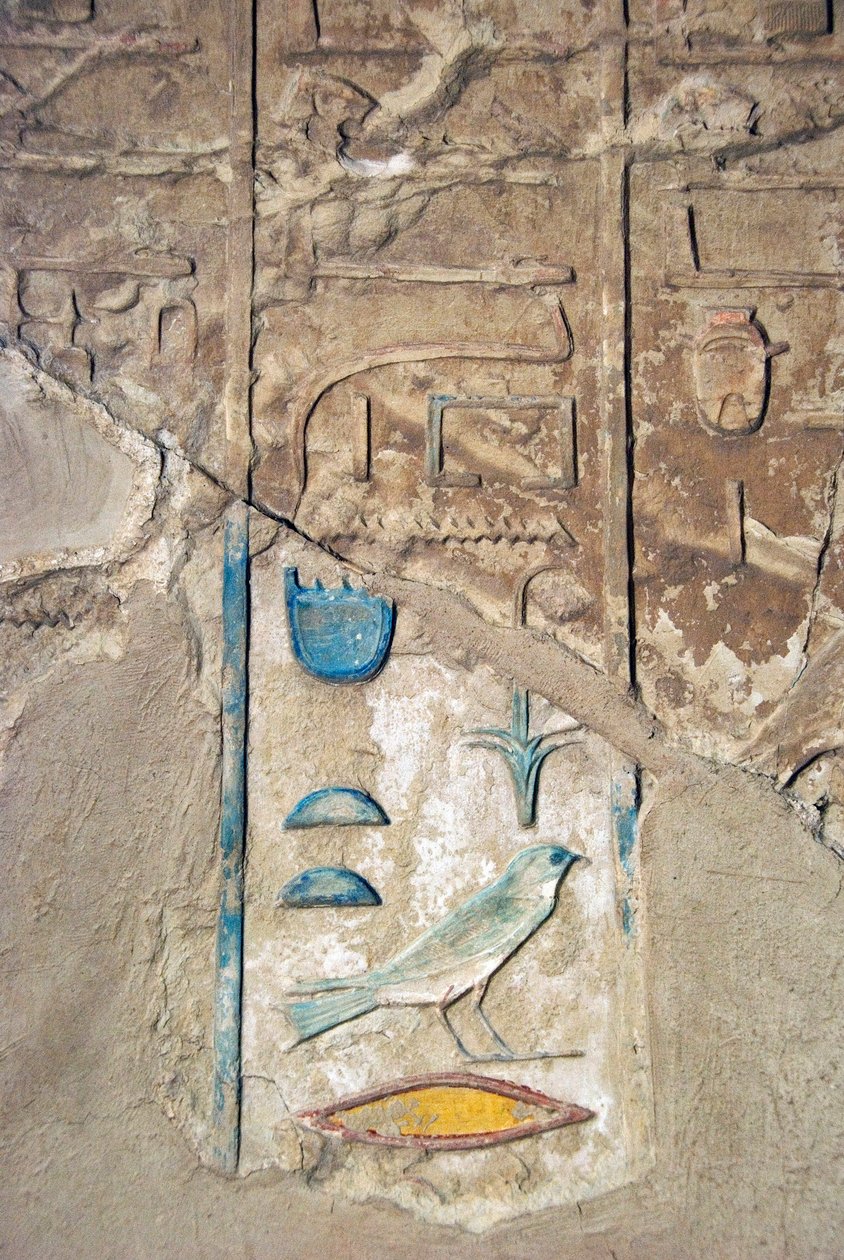Egyptisk antiken: färgglada hieroglyfer. Kheruefs grav (TT192) (18:e dynastin av Egyptian 18th Dynasty