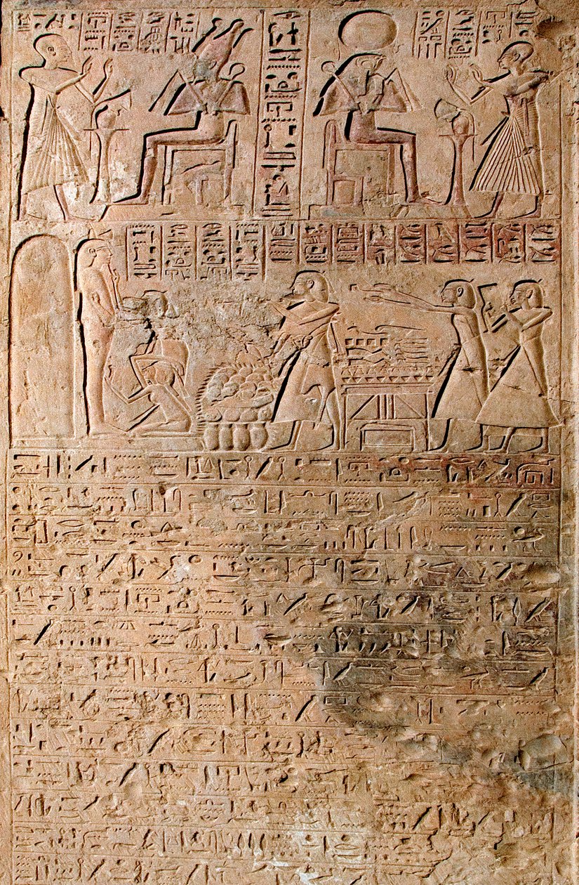 Egyptisk antiken: scener av dyrkan. Kheruefs grav av Egyptian 18th Dynasty