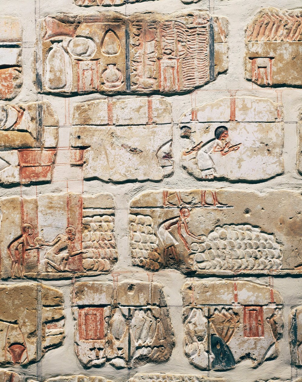 Egyptisk civilisation, fragment av Talatatmuren, från Amenhotep IV:s tempel i Karnak, Luxor, Egypten av Egyptian 18th Dynasty