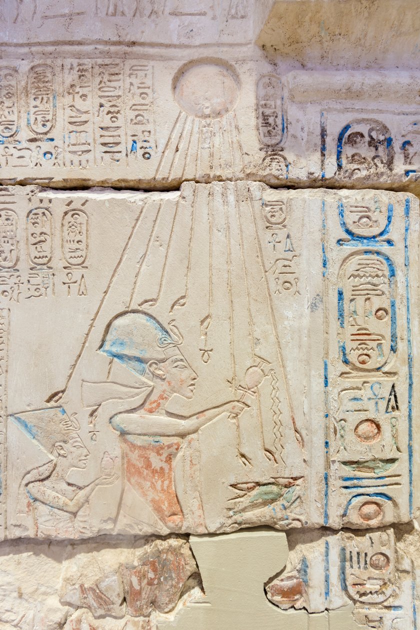 Fasad till ett helgedom, detalj av Egyptian 18th Dynasty