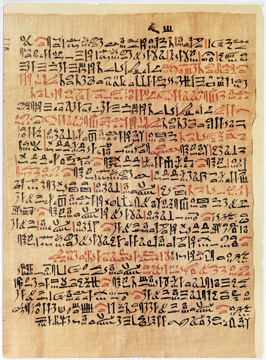 Fragment av Ebers Papyrus, New Kingdom, c.1550 f.Kr. (papyrus) av Egyptian 18th Dynasty
